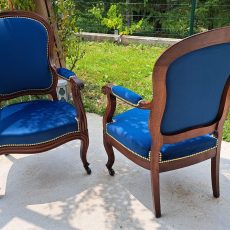 Fauteuil cabriolet Louis-Philippe atelier SEDENTaire SEVERAC AVEYRON Tapissier Lozere Tissu THEVENON 12150